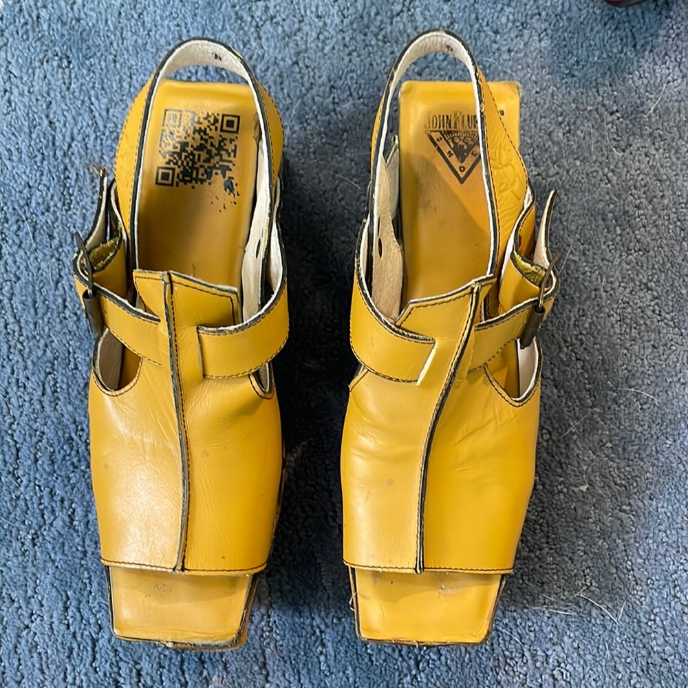 Fluevog wooden platform sandals size 8